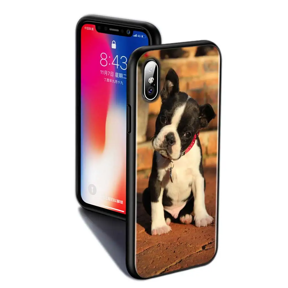 Черный силиконовый чехол Boston Terrier Dog Для iPhone 11 11Pro XS MAX XR X 8 7 6S 6 Plus для телефона с
