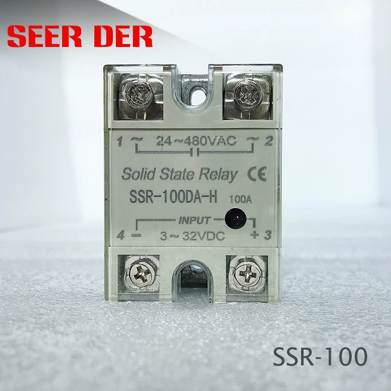Aexit Relè A Stato Solido (SSR) 25A Con Dissipatore Di Calore - Ingresso DC 3-32V, Uscita AC 75-480V, Monofase, Modello SSR-25DA-H