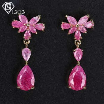 

LXOEN Women New Outdoor Activities Choice Tropical Style Dazzling Earring Energetic Muliticolor Cubic Zircon Waterdrop Shape
