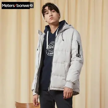 

Metersbonwe Thick Down Jacket Men Winter Warm 90% White Duck Down Coat Camouflage Color Lining Hooded Man Coat Outwear