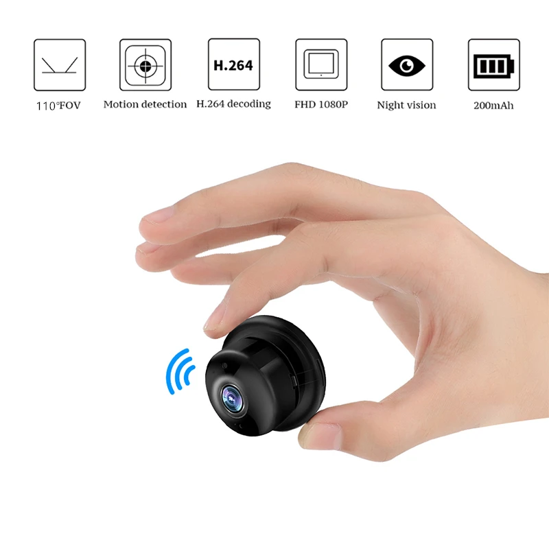 Домашняя безопасность беспроводная мини WiFi ip камера 1080P HD ИК Ночное Видение микро