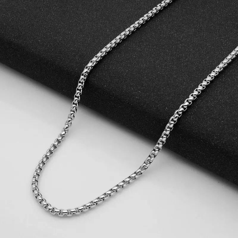 Ювелирных изделий-(3 шт./лот) 50 60 70 80 см Титановая Сталь Хип-хоп белое ожерелье с удлиненной цепью для мужчин модное Ювелирное Украшение не выцветает