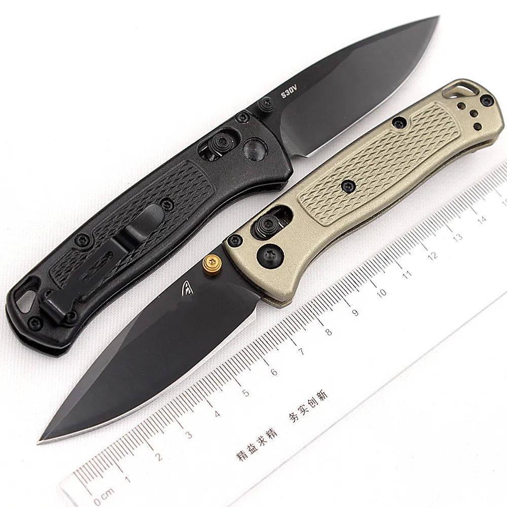 Mini Bugout 533 533Bk Aluminum Handle Mark S30V Blade Folding Pocket Survival EDC Tool Hunting Utility Outdoor Camping Knife