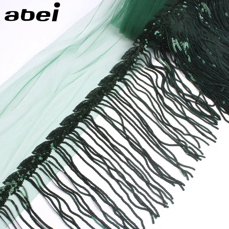 Lace Fabric Lace Ribbon Lace Garment Accessories Lace Sewing Supplies Lace Decoration Lace Accessories Lace Sewing Accessories 32cm 2yard Shining Mesh Fabric Lace Fringe Sequins Paillette Tassel Ribbon DIY Wedding Party Dance Dress Sewing