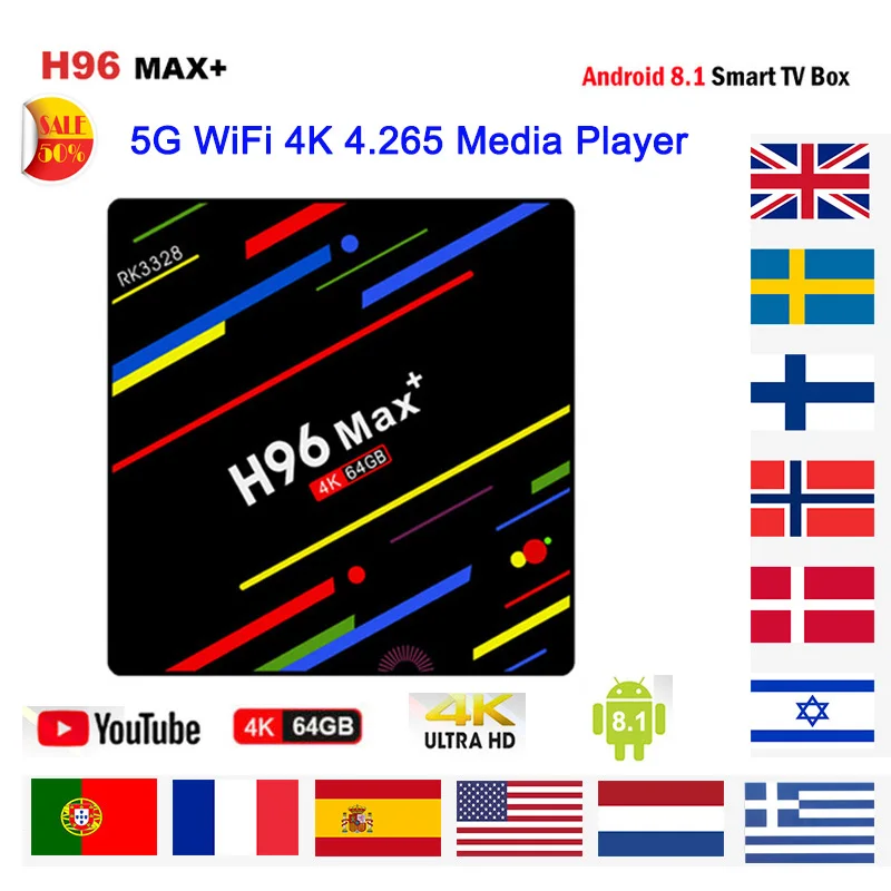 H96 MAX Plus ТВ коробка Android 9 0 4 Гб Оперативная память 32 GB/64 GB Встроенная 5G Wi Fi 4K 265 медиа
