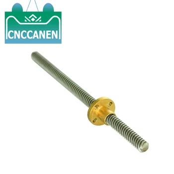 

T5 Lead Screw 3D Printer 100mm 150 200 250 300 400 500 600 700 800 900 1000 mm Picth 1mm Lead 1mm + Brass Nut