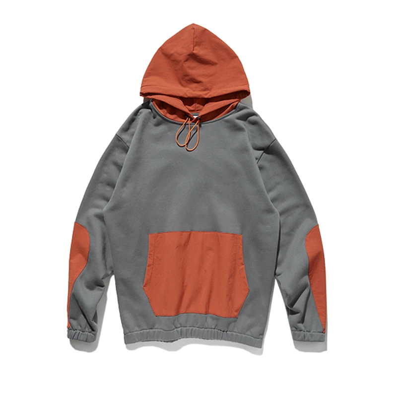 

2019 Autumn Vintage OVERSIZE Europe us size Hooded Sweatshirts Multi Pockets clothes Colour Block Hoodies Streetwear Harajuku
