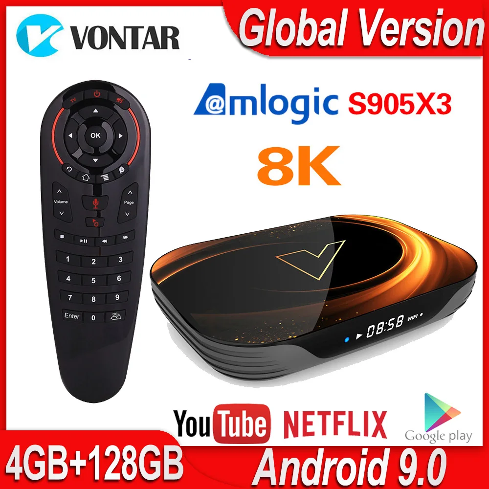  VONTAR X3 8K TV Box Android 9.0 Amlogic S905X3 Smart TV Box 4GB 128GB 64GB 32GB Wifi 4K 60fps 1000M