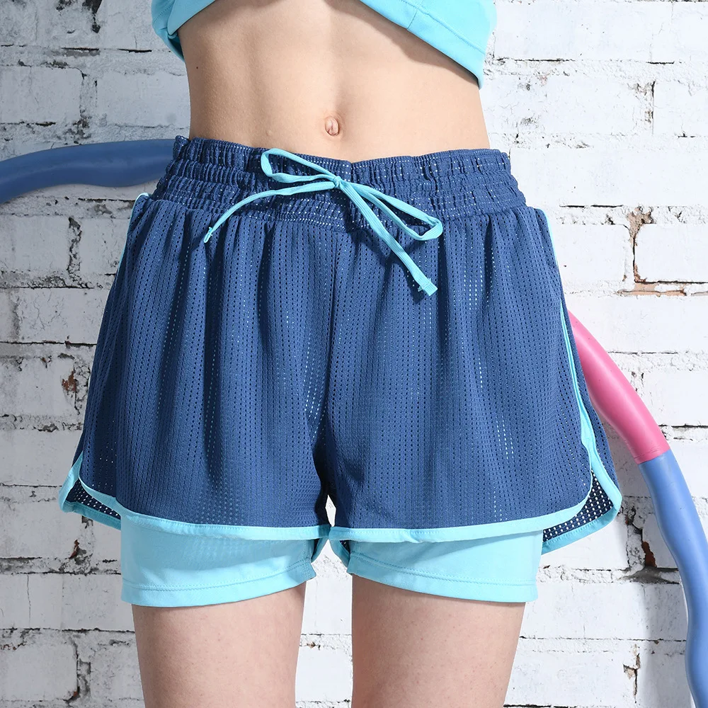 Новые корейские женские шорты 3-Shorts Morning Run для отдыха фитнес женские летние шорты - Цвет: Синий