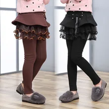 Детская одежда; Новинка года; стильные зимние плотные леггинсы для девочек; юбка-брюки с бантом для больших мальчиков