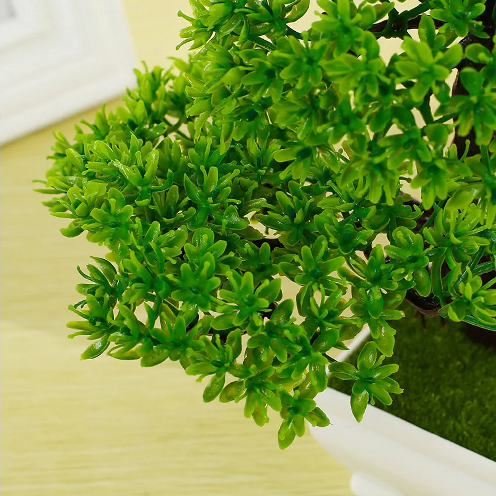 Fake Artificial Green Plant Bonsai Potted Simulated Pine Tree Home Decoration
