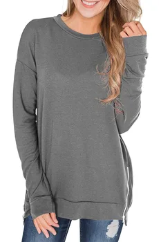 

Autumn and winter new women's tops loose long-sleeved solid color sweatshirt women
