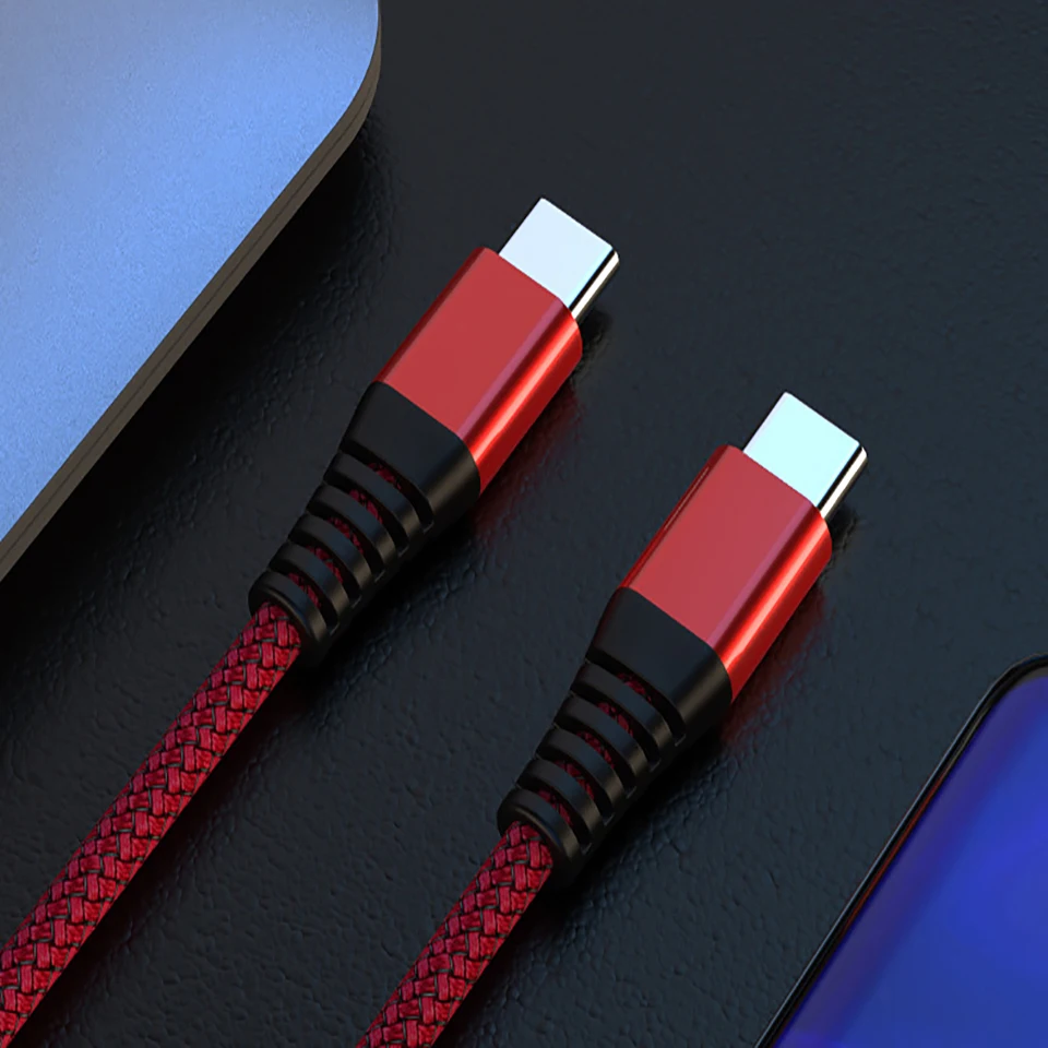 Кабель usb type C 3,1 3A 60 Вт PD Быстрая зарядка для Macbook Pro samsung S9 S8 Note 9 8 huawei mate 20 кабель для быстрой зарядки type c - Цвет: Красный