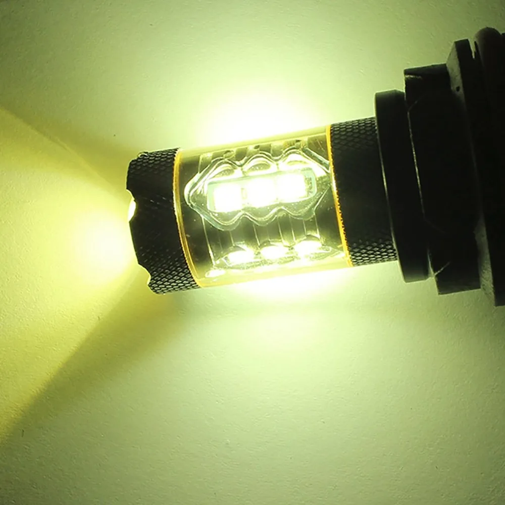 9004 2835 16SMD высокой мощности передняя противотуманная фара 9007 80 Вт Автомобильный светодиодный желтая трубка противотуманная фара Золотая фара автомобильные аксессуары