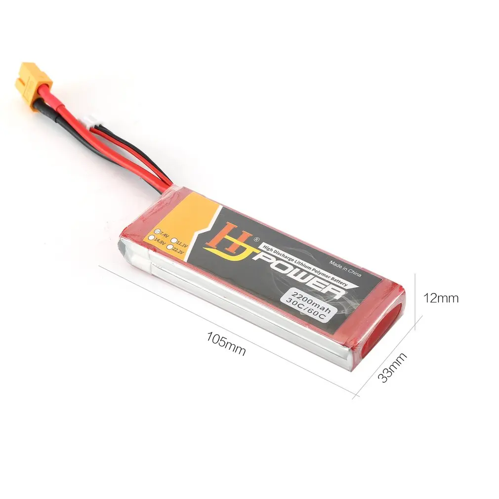 HJ 7,4 V 2200MAH 70C 2S Lipo аккумулятор XT60 разъем Перезаряжаемый для RC гоночный Дрон вертолет модель автомобиля лодки