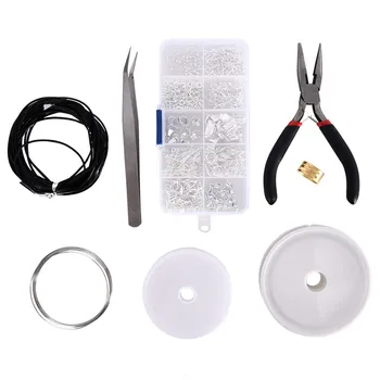 

Metal Parts Ring/Lobster Clasp/Chain/Pin Set For Jewelry Making DIY Beading Bracelet Necklace Earring Jewelry Accessories Kit