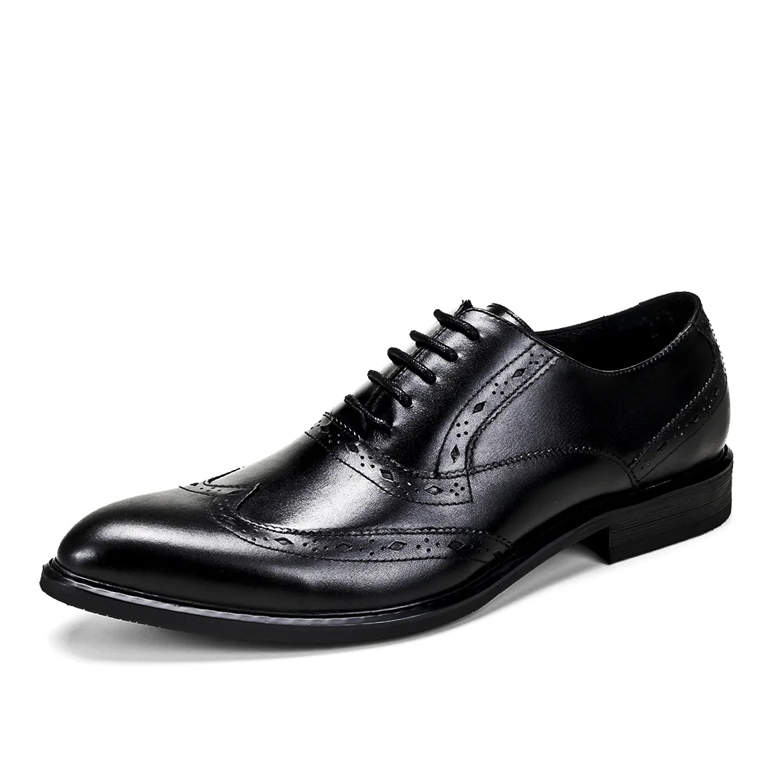 

2019 Autumn MEN'S Dress Shoes England Bullock Varved Business Pointed-Toe MEN'S SHOES Genuine Leather Shoes