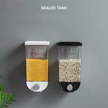 

Food storage airtight box kitchen wall-mounted storage tank plastic container storage Transparent Push-type Storage Box