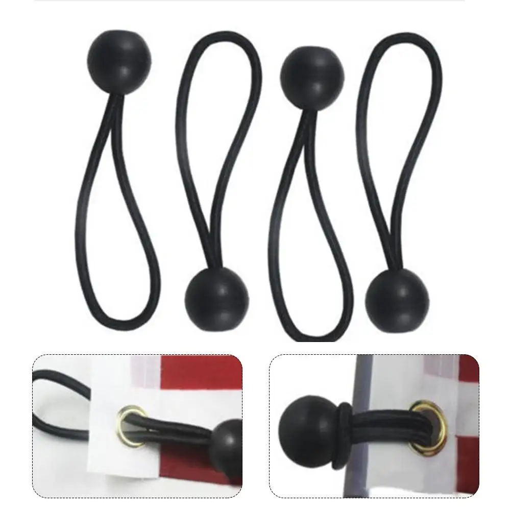 Black 25pcs/set Heavy Duty Ball Head Bungee Cord Tarp Canopy Tie Down Strap- Black camping hiking tent accessories