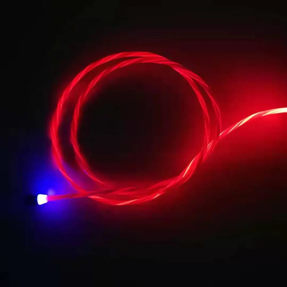 Красный Magnetic Cable Fast Charging USB Type C Cable Magnetic Cable LED Lighting USB Micro Charger Cable Wire for iPhone Huawei Samsung - Цвет: Красный