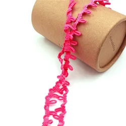 Vibrant Multicolor Elastic Lace Ribbon for Creative Sewing and Craft Projects (Rose red)
