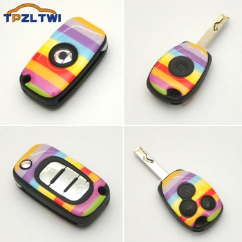 

Car Key Stickers Rainbow Color Car Styling Key Cover Case Shell For Mercedes Smart 451 453 Forfour Fortwo Accessories 2009-2019