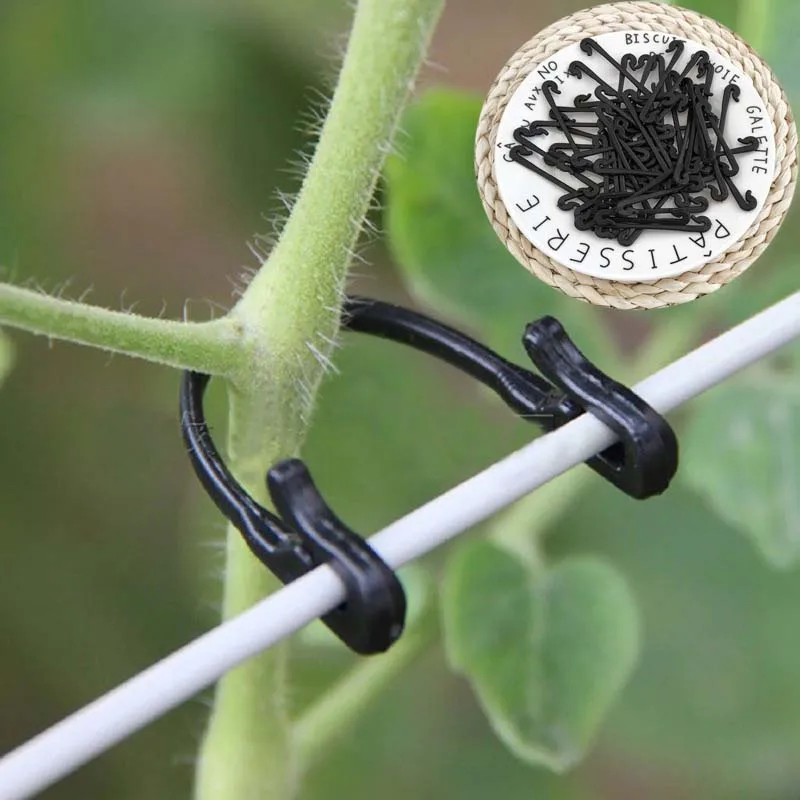 

50pcs Self-locking Plant Support Plant Vines Fastener Plant Stand Tied Buckle Hook Vegetable Grafting Clips Agriculture Tools