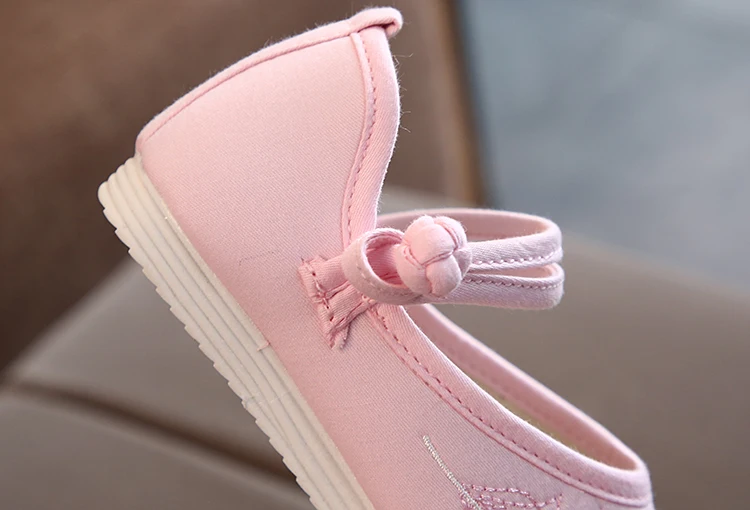 Spring Autumn Children Casual Canvas Shoes Baby Girls Set of Feet Sneakers Breathable Cotton Fabric Inside ST034