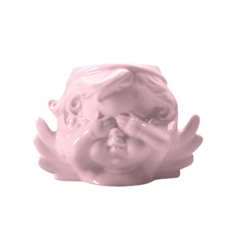 Керамический цветочный горшок в форме ангела кактус суккулент горшке сплошной