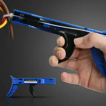 

Multifunctional TG-100 Blue Nylon Cable Tie Wrap Fastening Closure Gun Zip Tensioning Tool