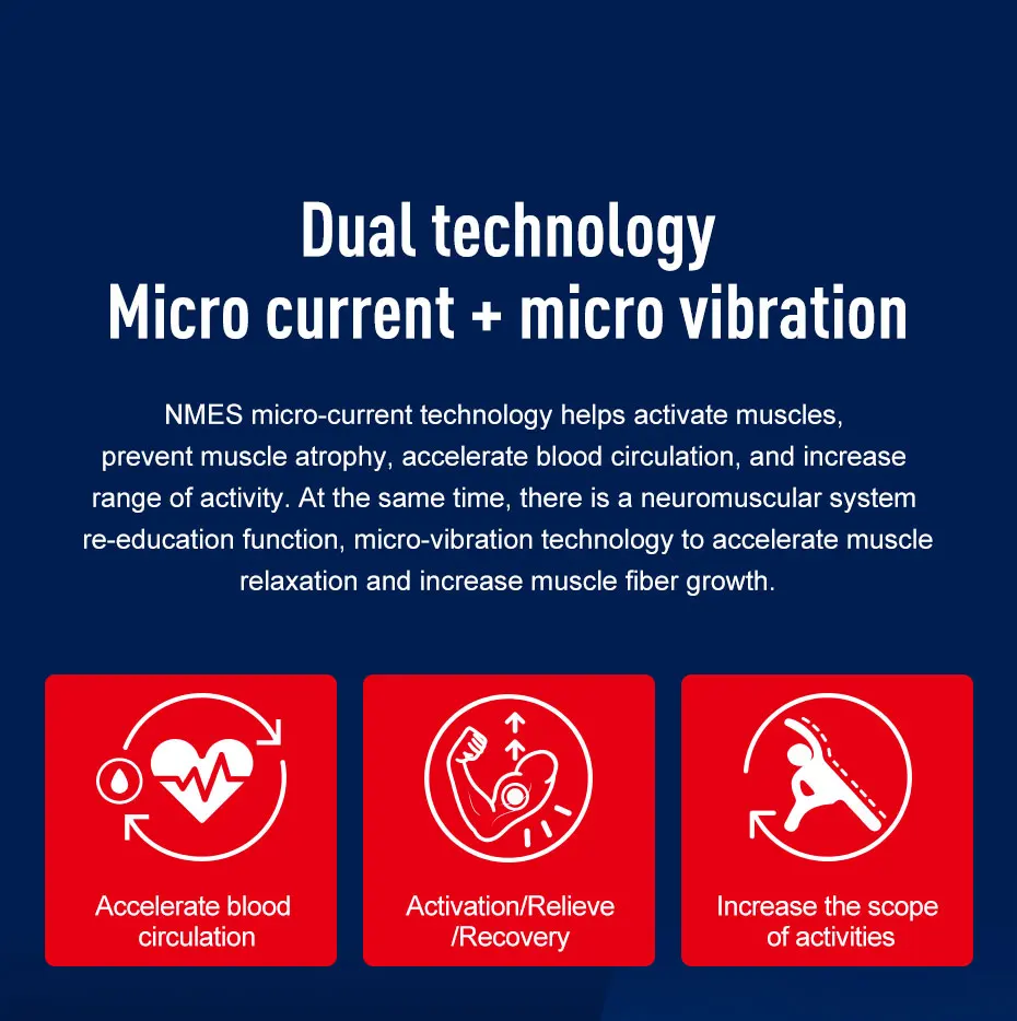 Myofascial Massager Electric Physiotherapy Microcurrent microvibration with NMES Fascia Wrap Film Impact Relax Deep Massager