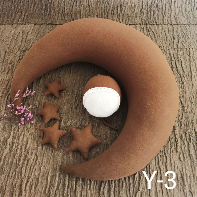 Baby Photography Accessories Newborn Props Moon Pillow Star Hat Set Studio Boy Girl Photo Shoot Background Fotografia Blanket Color 3
