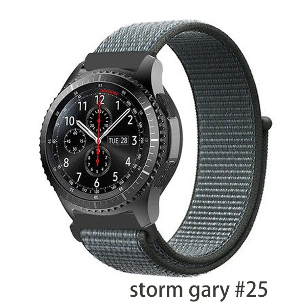 storm gary 25 Gear s3 Frontier ремешок для samsung Galaxy watch 46 мм 42 мм активный 2 ремешок amazfit ремешок Bip 22 мм ремешок для часов 20 мм браслет huami - Цвет ремешка: storm gary 25