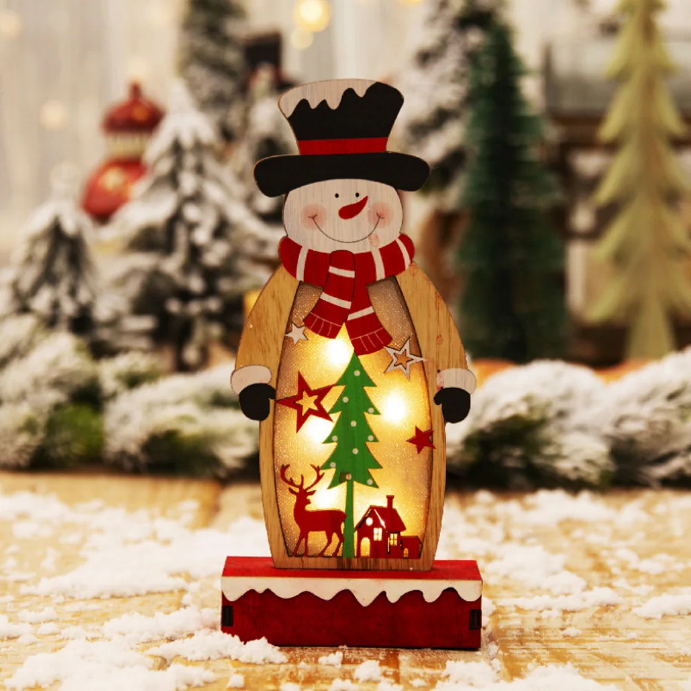Светодиодный светильник, подарок для отеля, домашний декор, настольные украшения, рождественское деревянное украшение, Рождественский деревянный олень