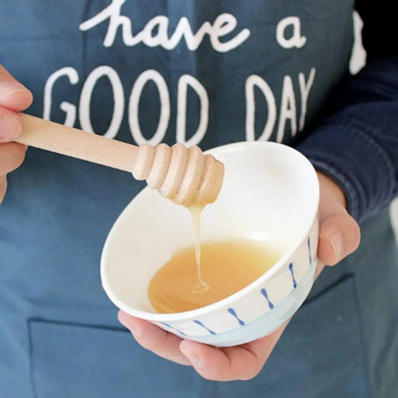 Practical Honey Stick Solid Wood Stir Bar Long Handle Beech Wood Stir Stick Honey Dipper Stick Kitchen Tools