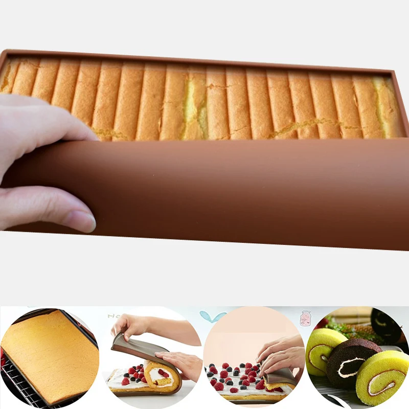 FOOD GRADE Silicone Baking Mat DIY Multifunction Cake Pad Non-Stick Oven Liner Swiss Roll Pad Bakeware Baking Tools