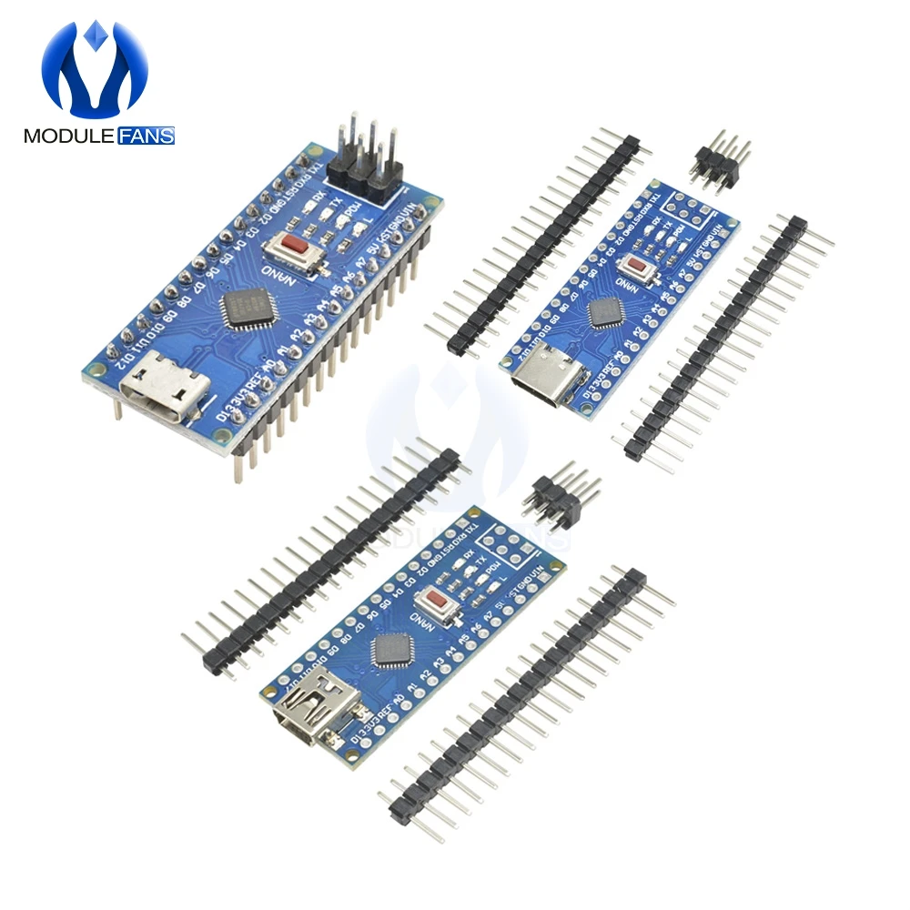 Плата разработки для микроконтроллера CH340 Nano V3.0 ATMEGA328P MU ATMEGA328 мини USB/Micro USB/Type C