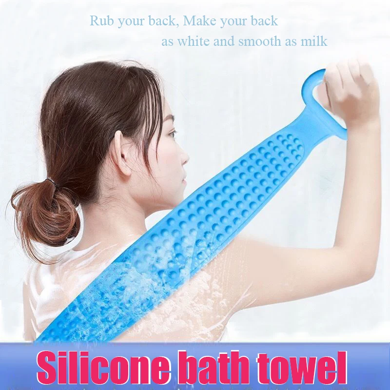 Silicone Brushes Bath Towels Body Scrubber Rubbing Back Peeling Massage Shower Extended Scrubber Skin Clean Brushes  Body Sponge