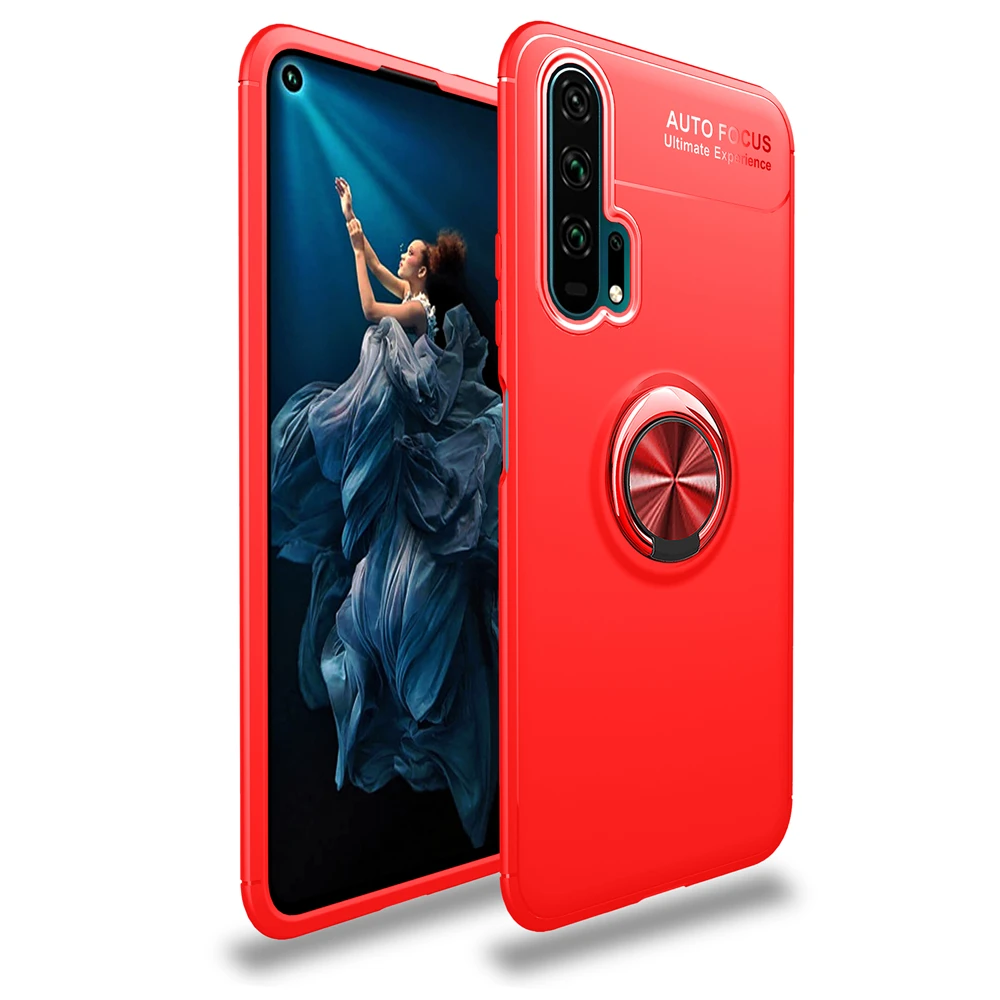 Для huawei Honor 20S 20 10i 10 9 8 Lite Pro View 20 Note 10 чехол с магнитным кольцом для huawei Honor 20i 10i V20 V10 Play 3 - Цвет: Красный