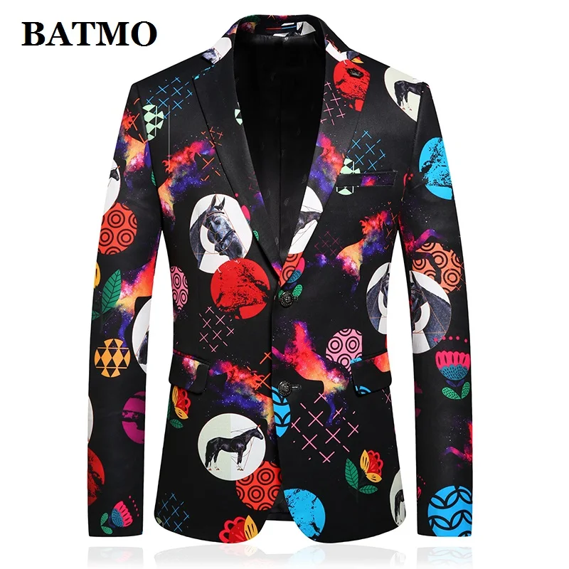 BATMO Новое поступление Печатный Тонкий Повседневный блейзер для мужчин, мужские куртки с принтом, большие размеры M-4XL C799