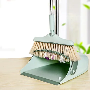 

Magic Foldable Standing Broom Dustpan Set Windproof Rotatable Adjustment Filter Hair Floor Cleaning Broom Crumb Cleaning Tools
