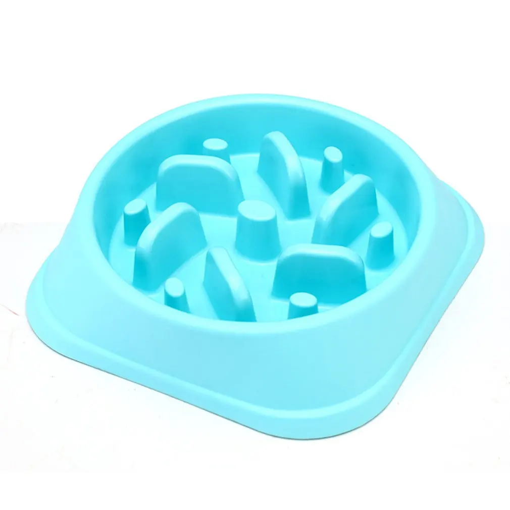 Slow Feeder Bowl Pet Slippery Anti-smashing Dog Bowl Flood Prevention Bowl Pet Bowl Pet Supplies Accessories - Цвет: blue