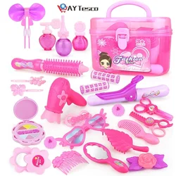 Fashion Toys — Jouets de maquillage rose 24 32 pièces, jeu de simulation, jeu de maquillage pour enfants, ensemble de maquillage, coiffure princesse, jouet de simulation pour filles, tenue cosmétique 