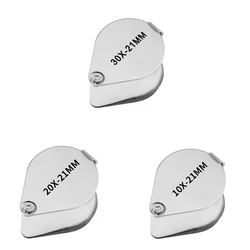 Metal Jewelry Magnifying Glass Jewelers Eye Tool Jewellery Folding Loupe Glass Lens Magnifying Triplet Glass Magnification Metal