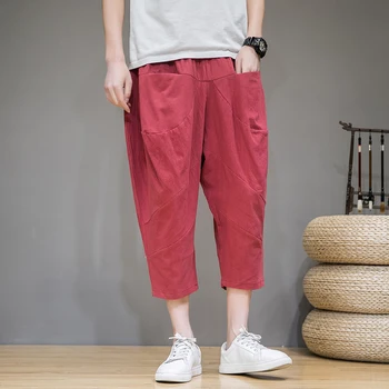 

Summer 2020 Men's New Cotton and Linen Beach Trend Loose Casual Feet Harem Pants