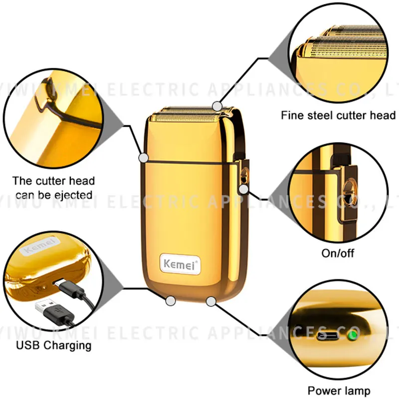 Kemei Tx1 Rechargeable Metal Housing Pro Electric Shaver For Men Hair Beard Electric Razor Bald Shaving Machine Finishing Fade electric shaver