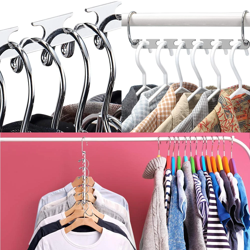 5pcs Wonder Closet Organizer Space Saver Magic Hanger Clothing Rack Clothes Hook