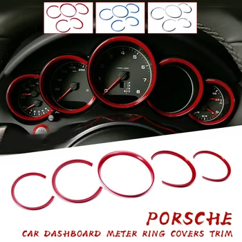 

Car Dashboard Instrument Meter Panel Cover Trim Ring Decoration ABS 5Pcs/set Fit for Porsche Cayenne 2011-2016 Car Inner Decal