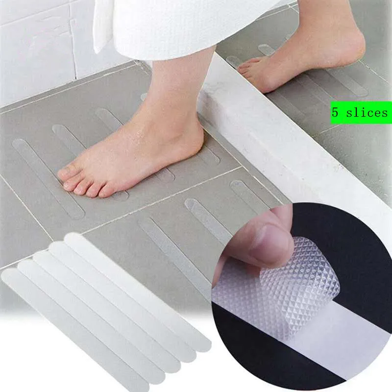 

10pcs Anti Slip Strips Transparent Shower Stickers Bath Safety Strips Non Slip Strips for Bathtubs Showers Stairs Floors