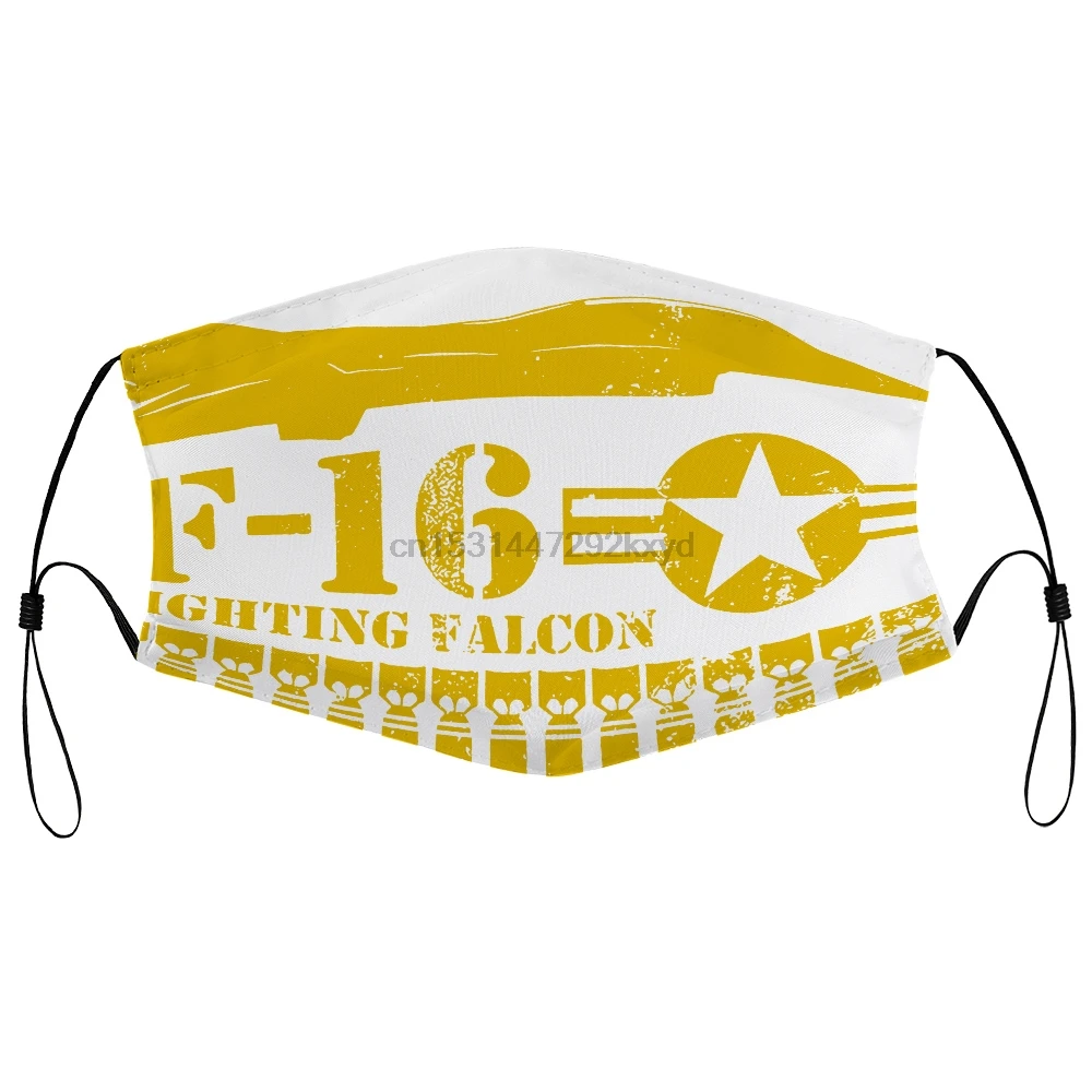 Dust mask with filter Men F 16 Fighting Falcon (distressed) Women Face Cover | Аксессуары для одежды